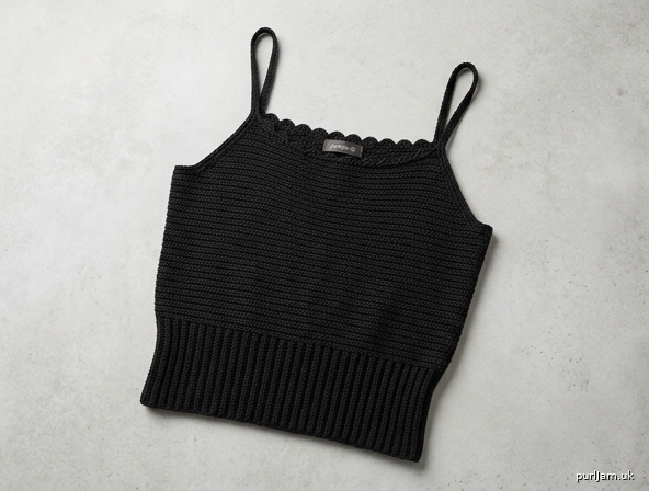 Midnight Camisole Fitted Cotton Tank With Scalloped Neckline