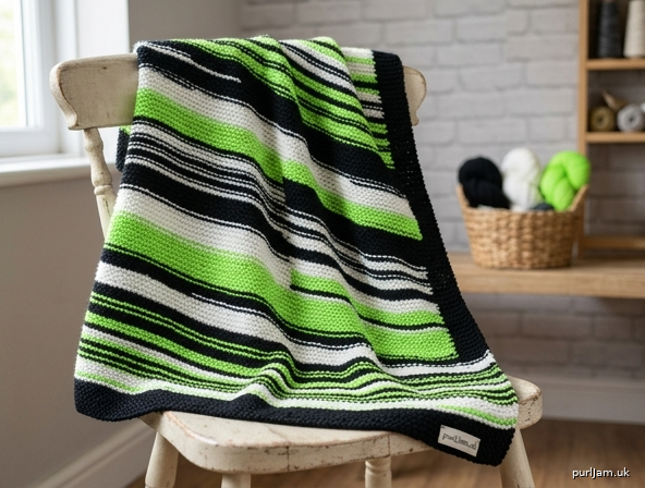 Beetlejuice Messy Stripes Baby Blanket