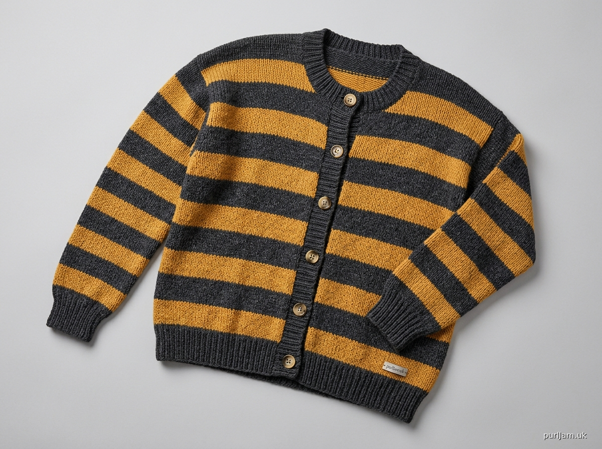 Striped Slouchy Crew Neck Cardigan