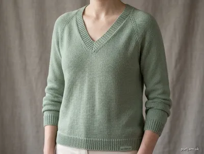 Stitch chart guide image for Cotton V-Neck Raglan Pullover