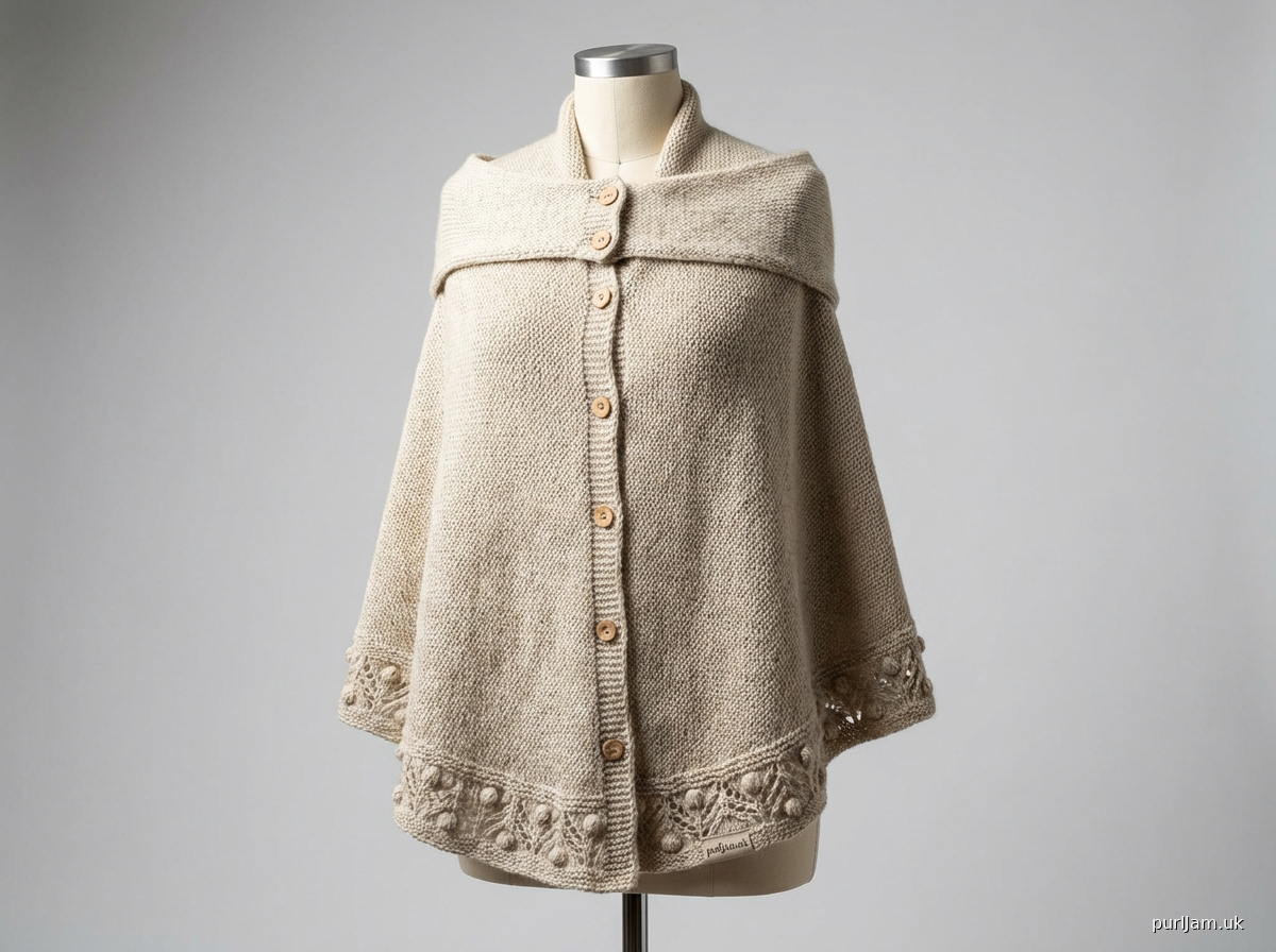 Draped Cape Wrap With Button Front