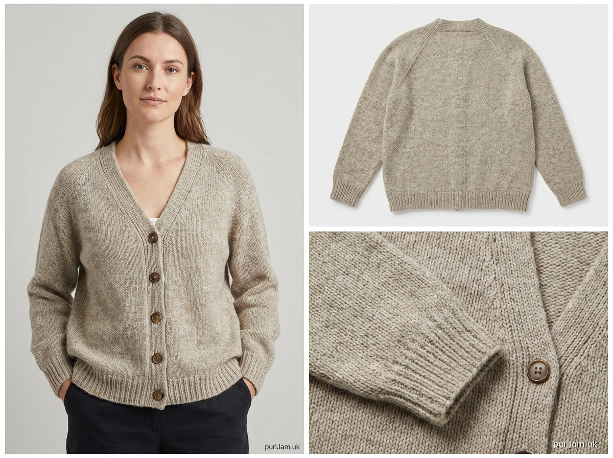 V Neck Raglan Cardigan