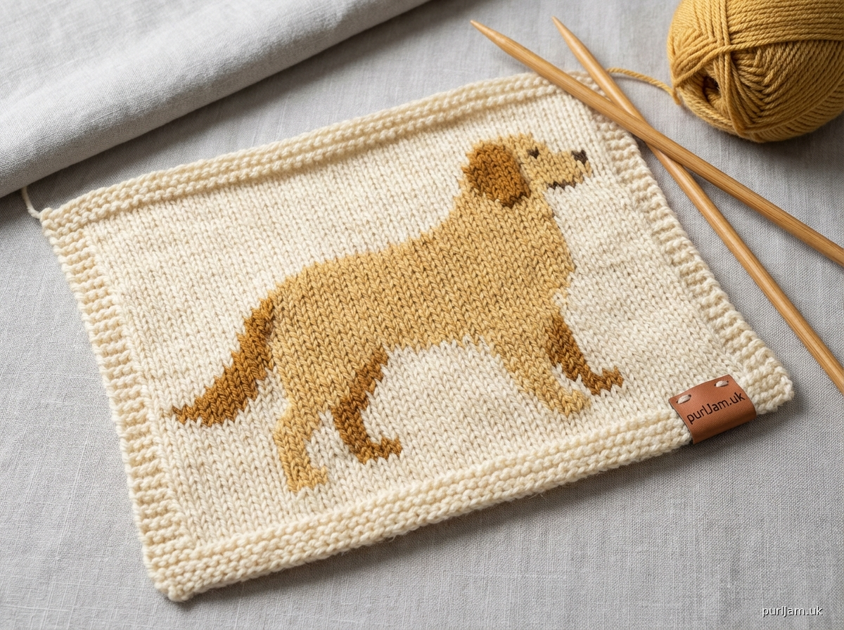 Golden Retriever Side Profile Colorwork Chart