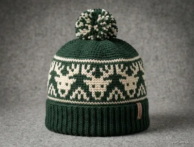 Stitch chart guide image for Mosaic Reindeer Beanie