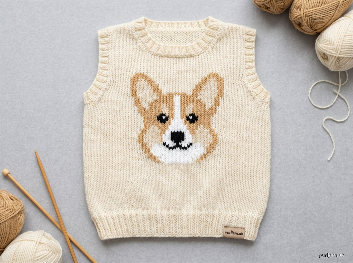 Corgi Front Drop Shoulder Machine Pullover