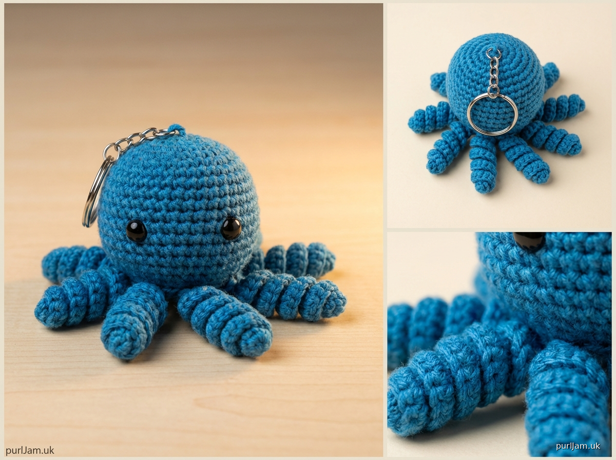 Crochet Small Octopus Keychain