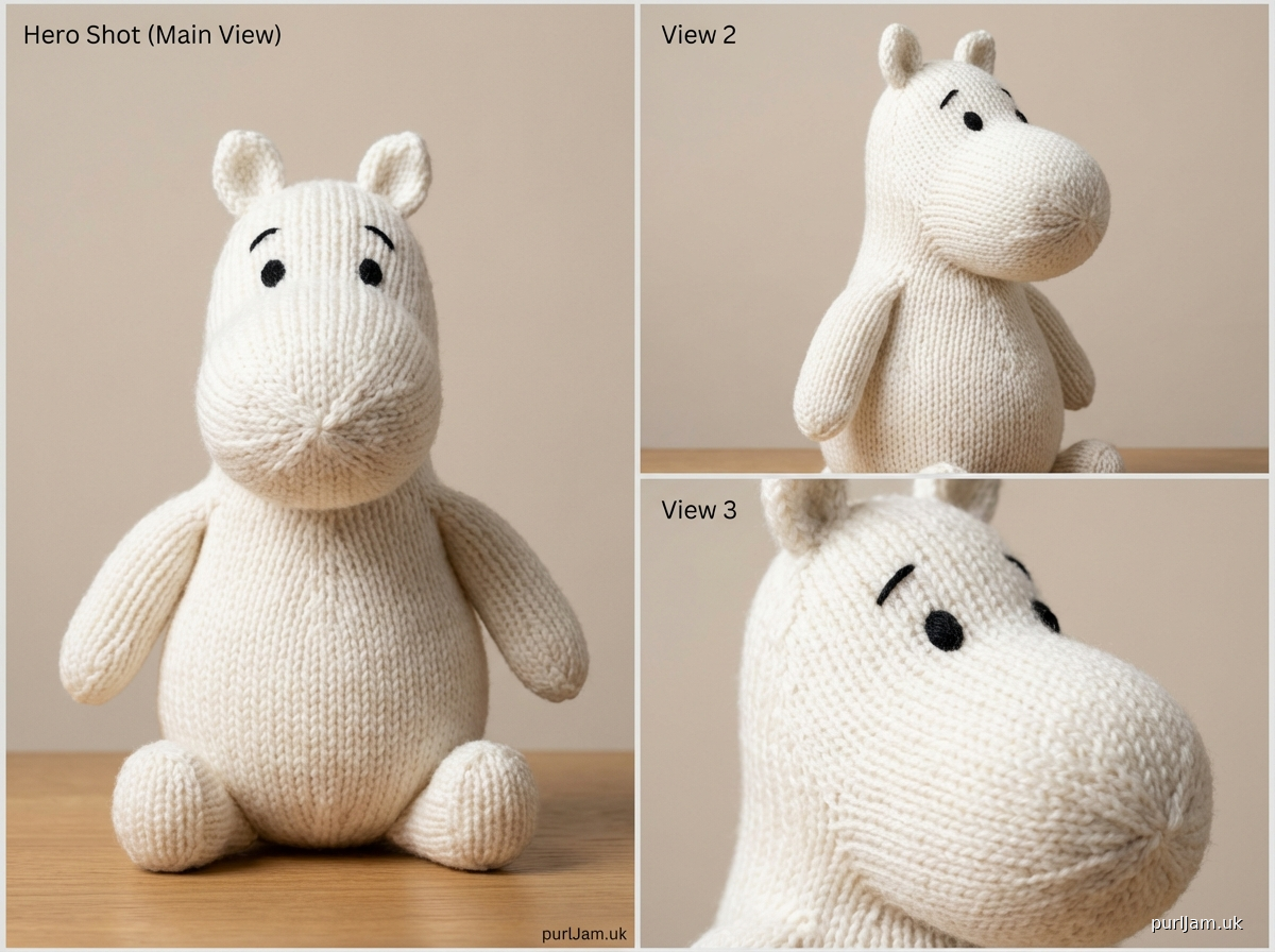 Machine Knit Moomin Amigurumi Toy