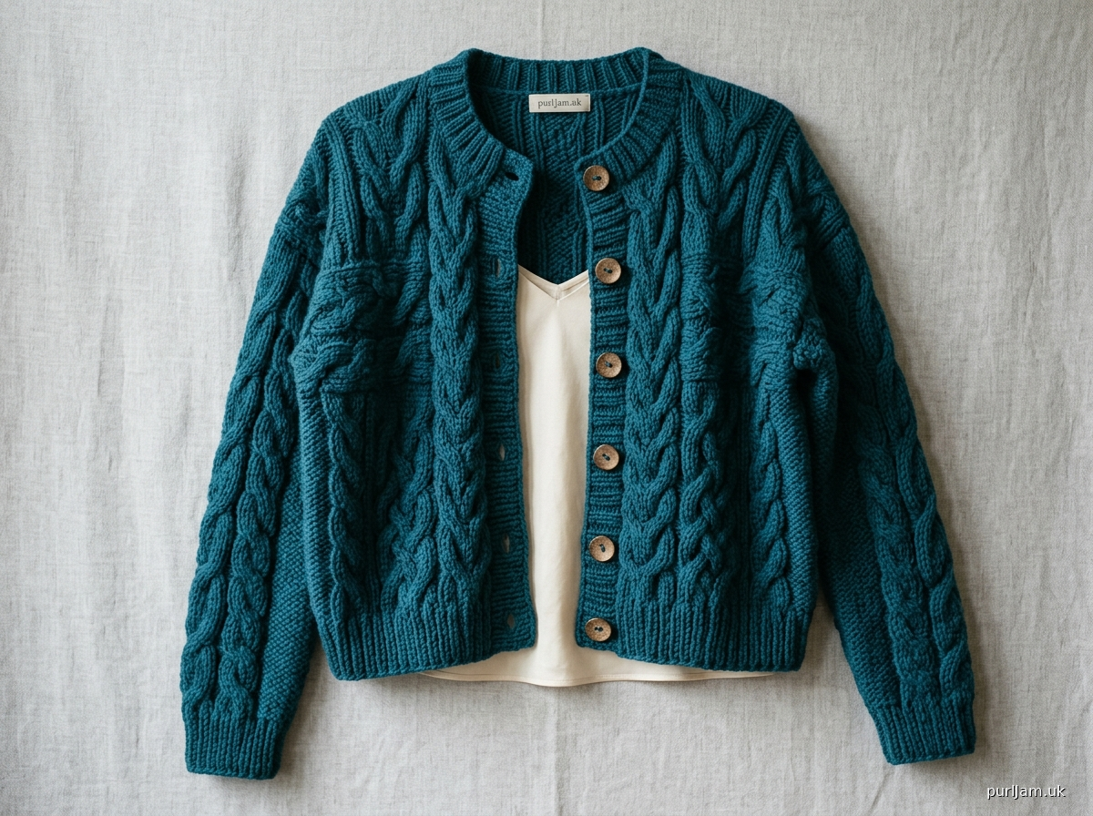 Zero Filler Drop Shoulder Cabled Cardigan