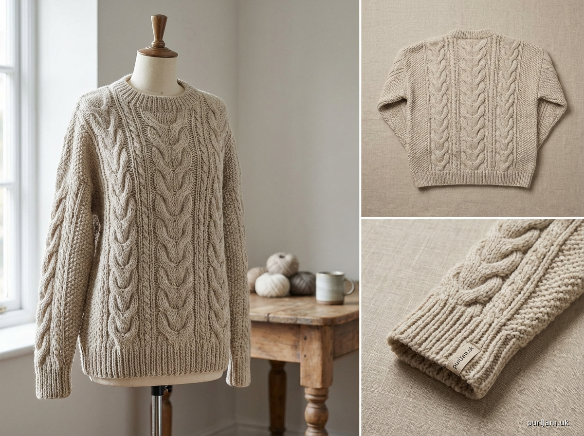 Oversized Cable Textured Pullover