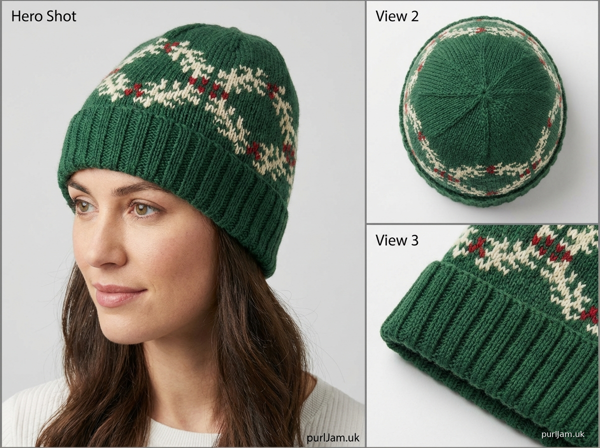 Pine Wreath Fair Isle Beanie