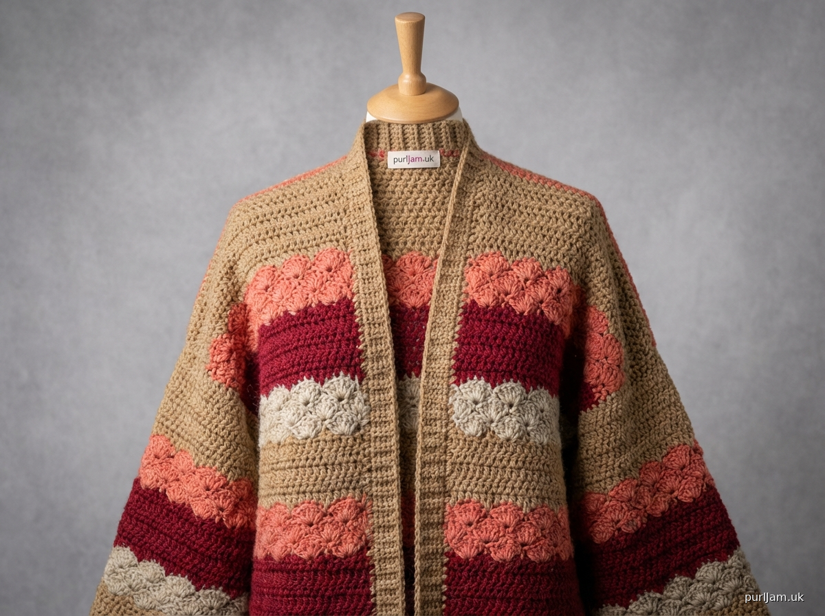 Classic Striped Crochet Kimono