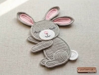 Stitch chart guide image for Sleeping Baby Bunny Appliqué