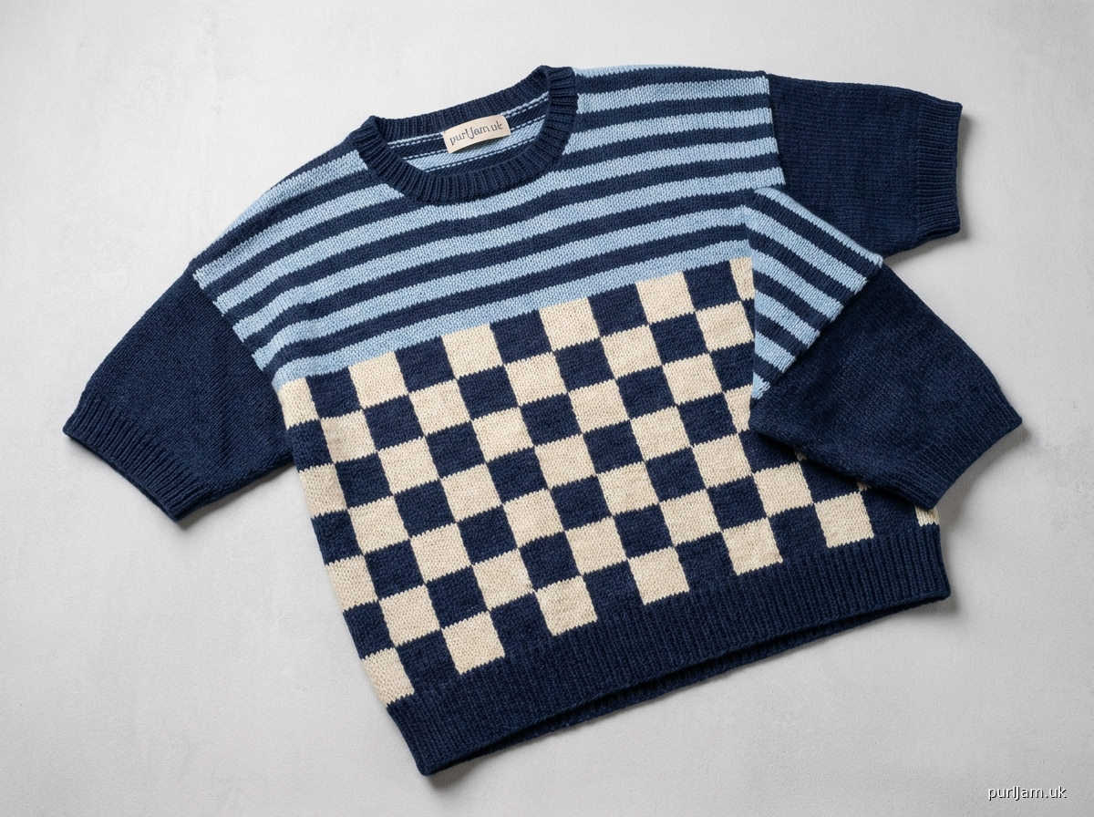 The Checkerboard Stripes Drop Shoulder Tee