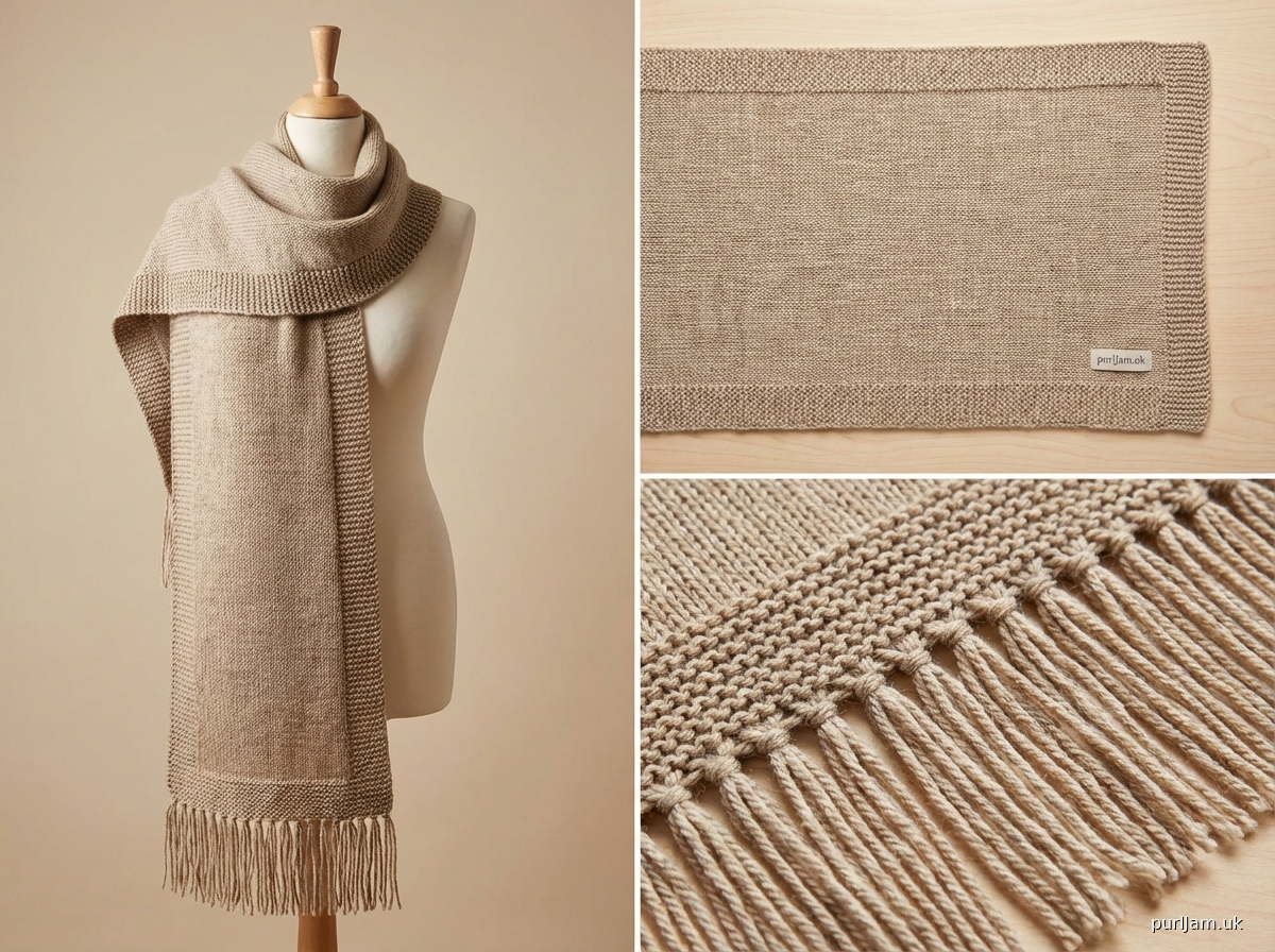 Classic Stocking Stitch Scarf With Garter Border