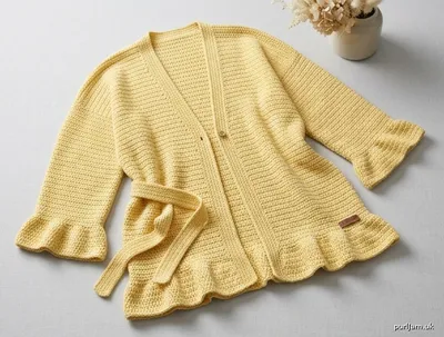 Stitch chart guide image for Easy Rectangle Flounce Cardigan
