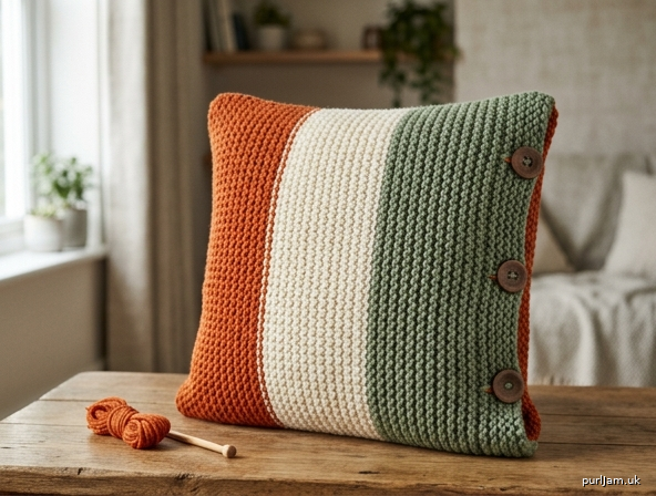 Sideways Stripes Garter Cushion Cover