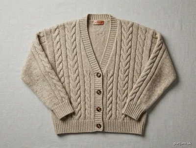 Stitch chart guide image for Cabled Drop-Shoulder V-Neck Cardigan