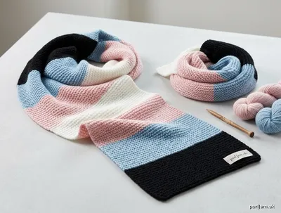 Stitch chart guide image for The Endless Horizon Scarf — An Extra-Long Ombré Stripe Wrap
