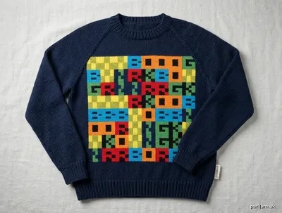 Stitch chart guide image for Navy Membrane Raglan Pullover