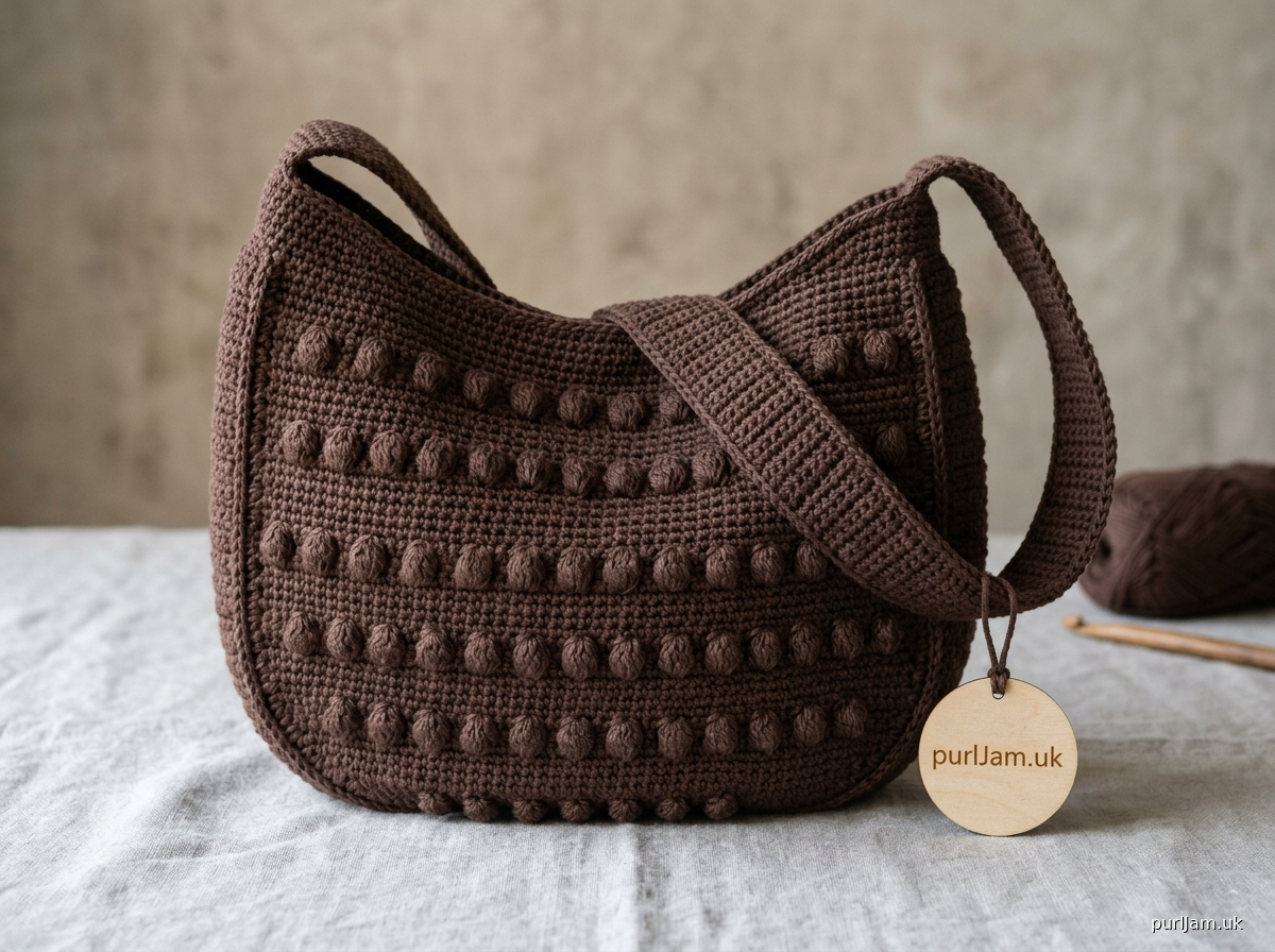 Small Bobble Stitch Hobo Handbag