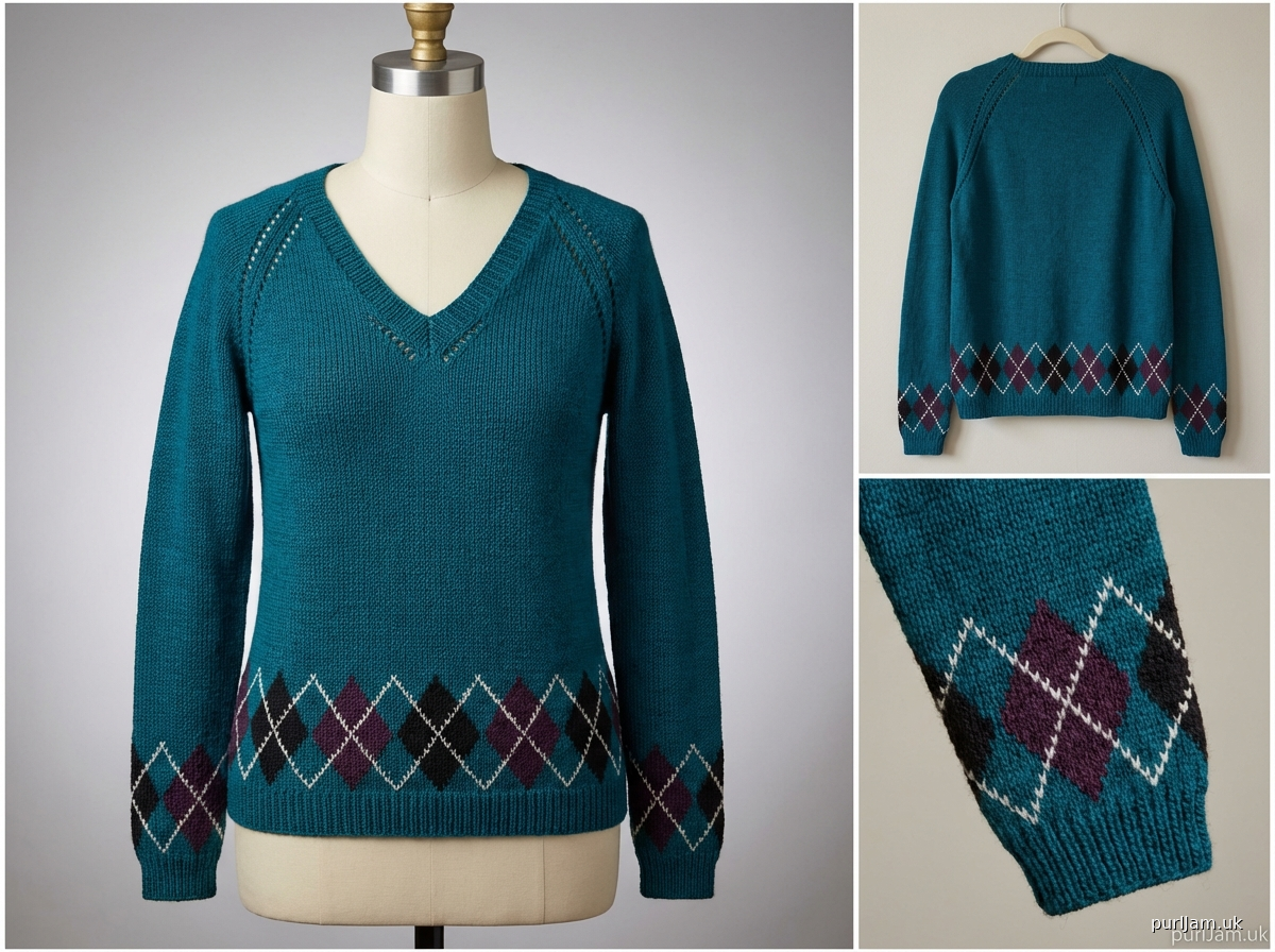 Argyle Edge Raglan Pullover