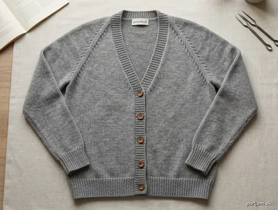 Stitch chart guide image for Classic V-Neck Machine-Knit Cardigan