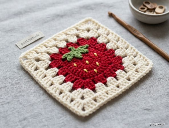 Strawberry Granny Square Blanket