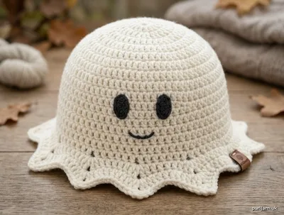 Stitch chart guide image for Cozy Sheet Ghost Beanie