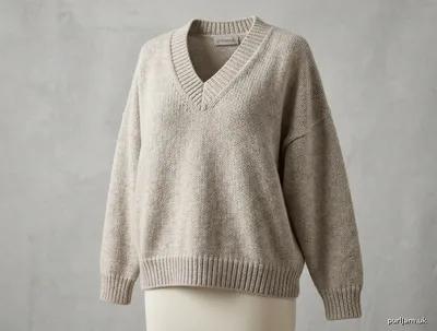 Stitch chart guide image for Boxy Drop-Shoulder V-Neck Pullover