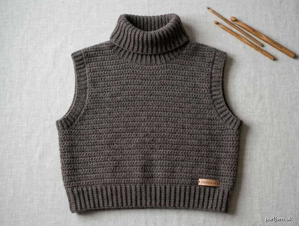Andes Cropped Turtleneck Vest