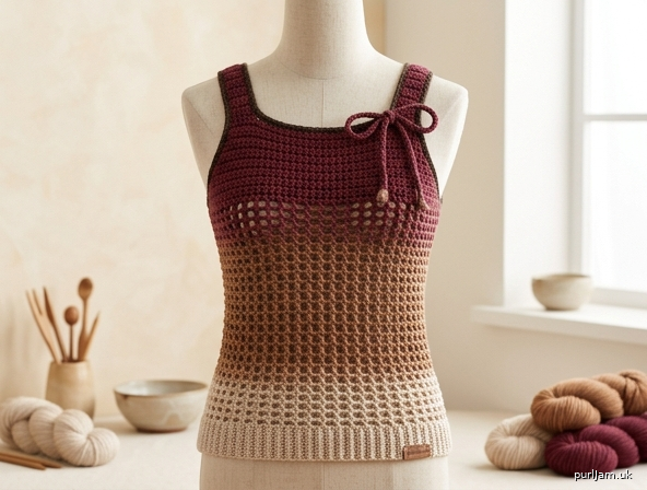 Earth Gradient Mesh Tank Top