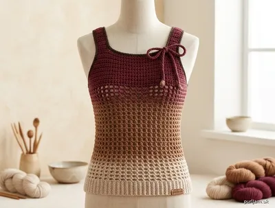 Stitch chart guide image for Earth Gradient Mesh Tank Top
