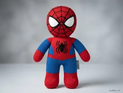 Stitch chart guide image for Spider-Man Knitted Softie