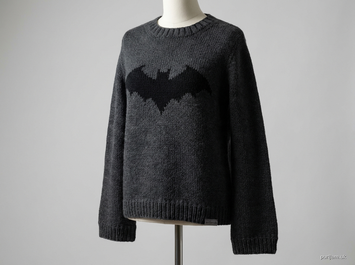 Bat Motif Trumpet Sleeve Pullover