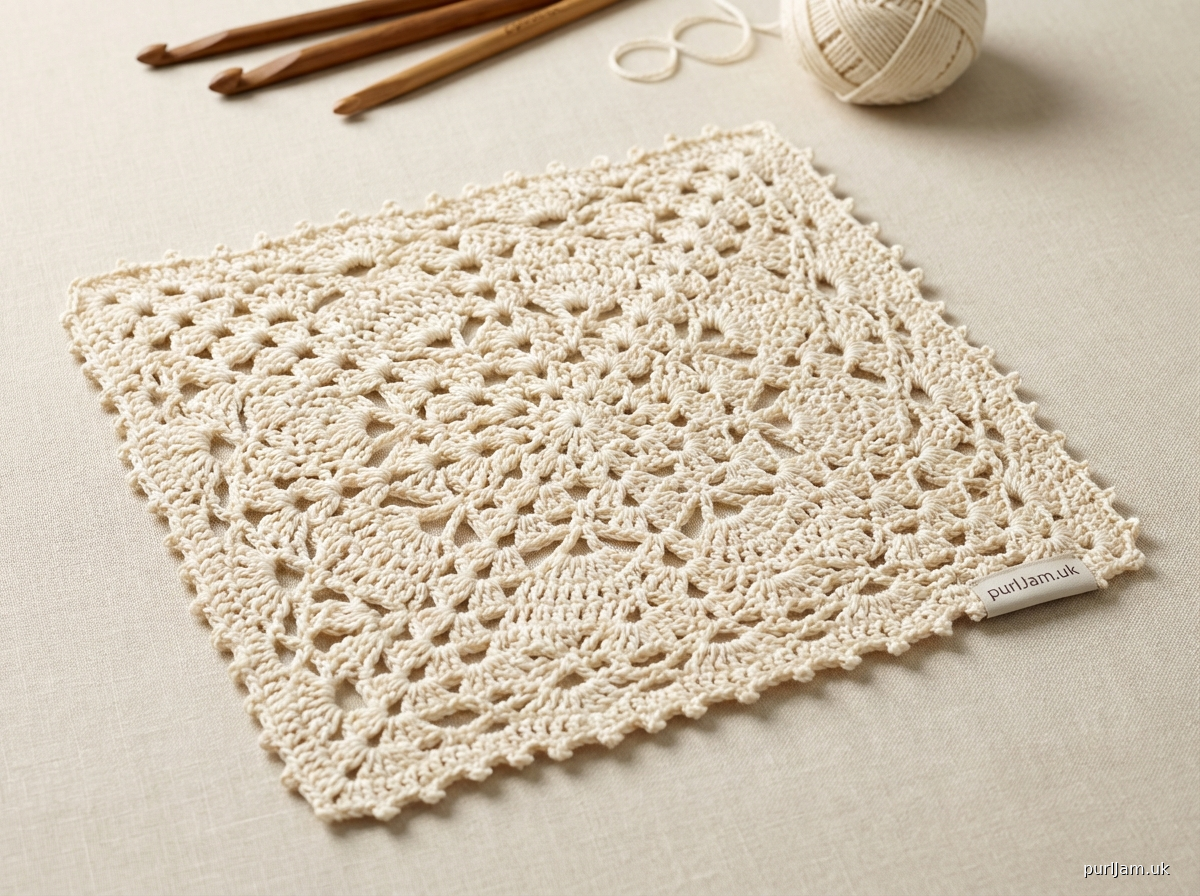 Creme Lace Medallion Motif