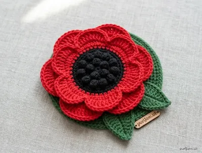 Stitch chart guide image for Advanced Poppy Coaster