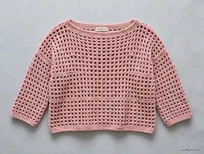 Stitch chart guide image for Velvet Mesh Drop-Shoulder Pullover