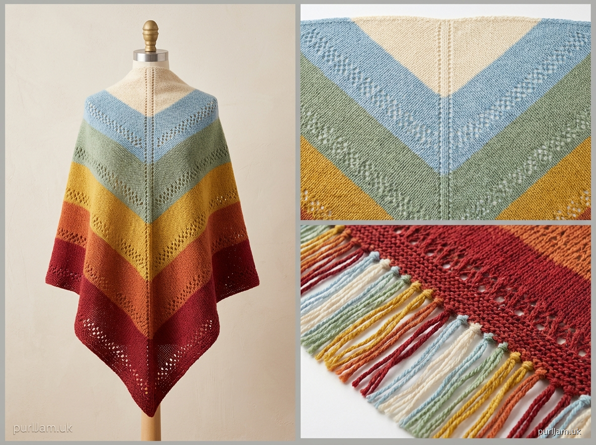 Rainbow Cascade Shawl