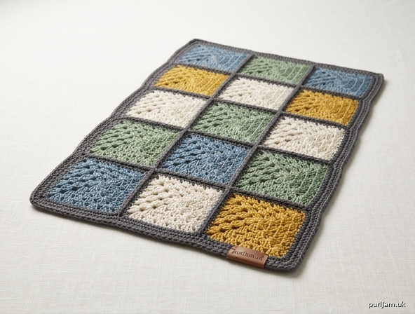 Rectangular Granny Square Table Mat