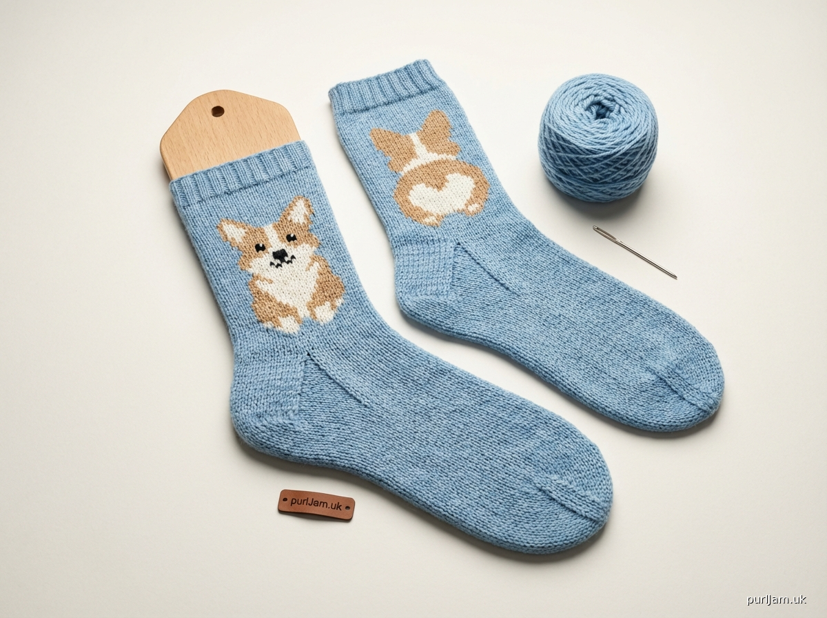 Corgi Companions Colorwork Socks