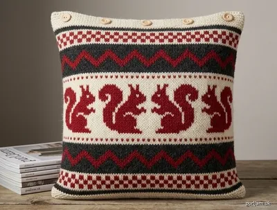 Stitch chart guide image for Nordic Squirrel Cushion Cover