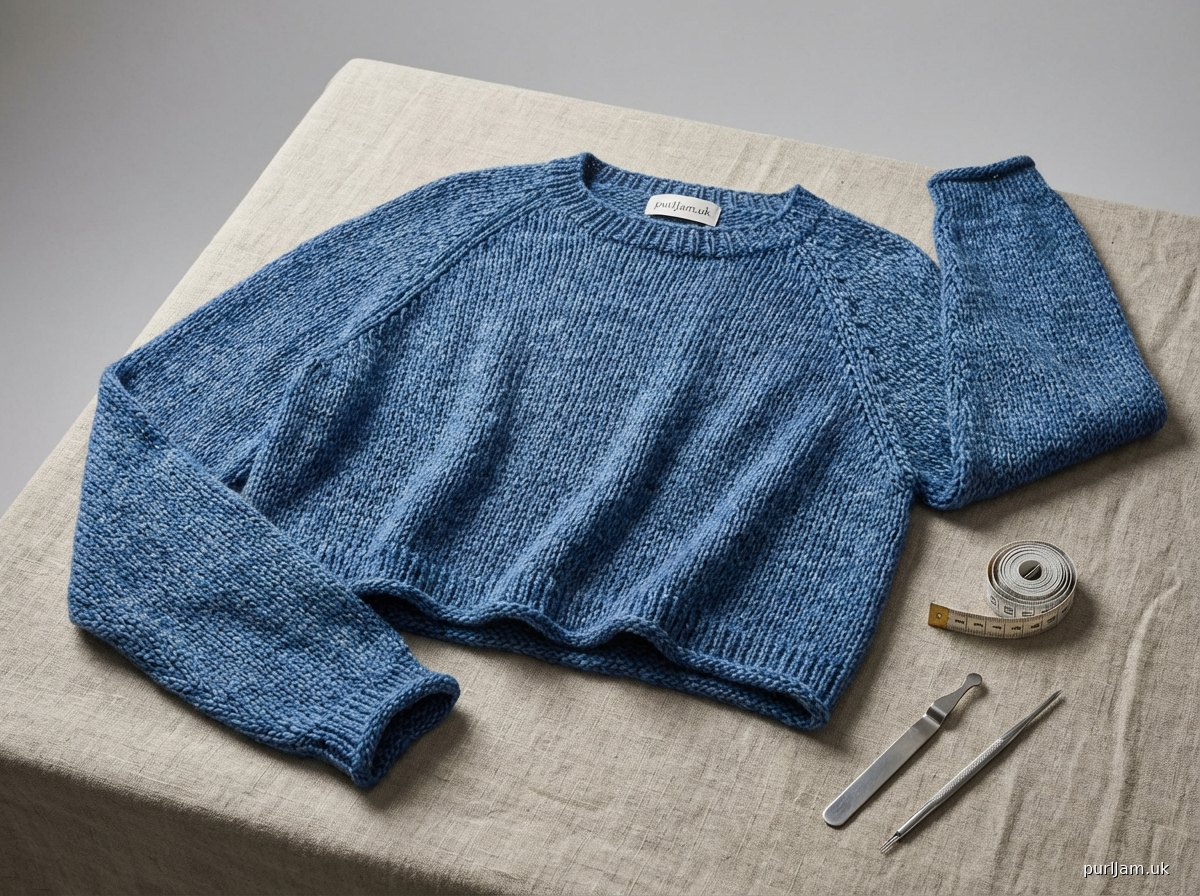 Cropped Raglan Pullover Bulky Machine Dk Yarn