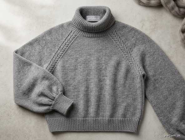 Cloud Crop Cropped Oversized Raglan Turtleneck With Balloon