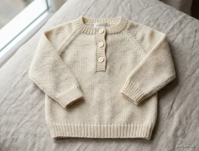 Stitch chart guide image for Button-Back Baby Raglan Pullover