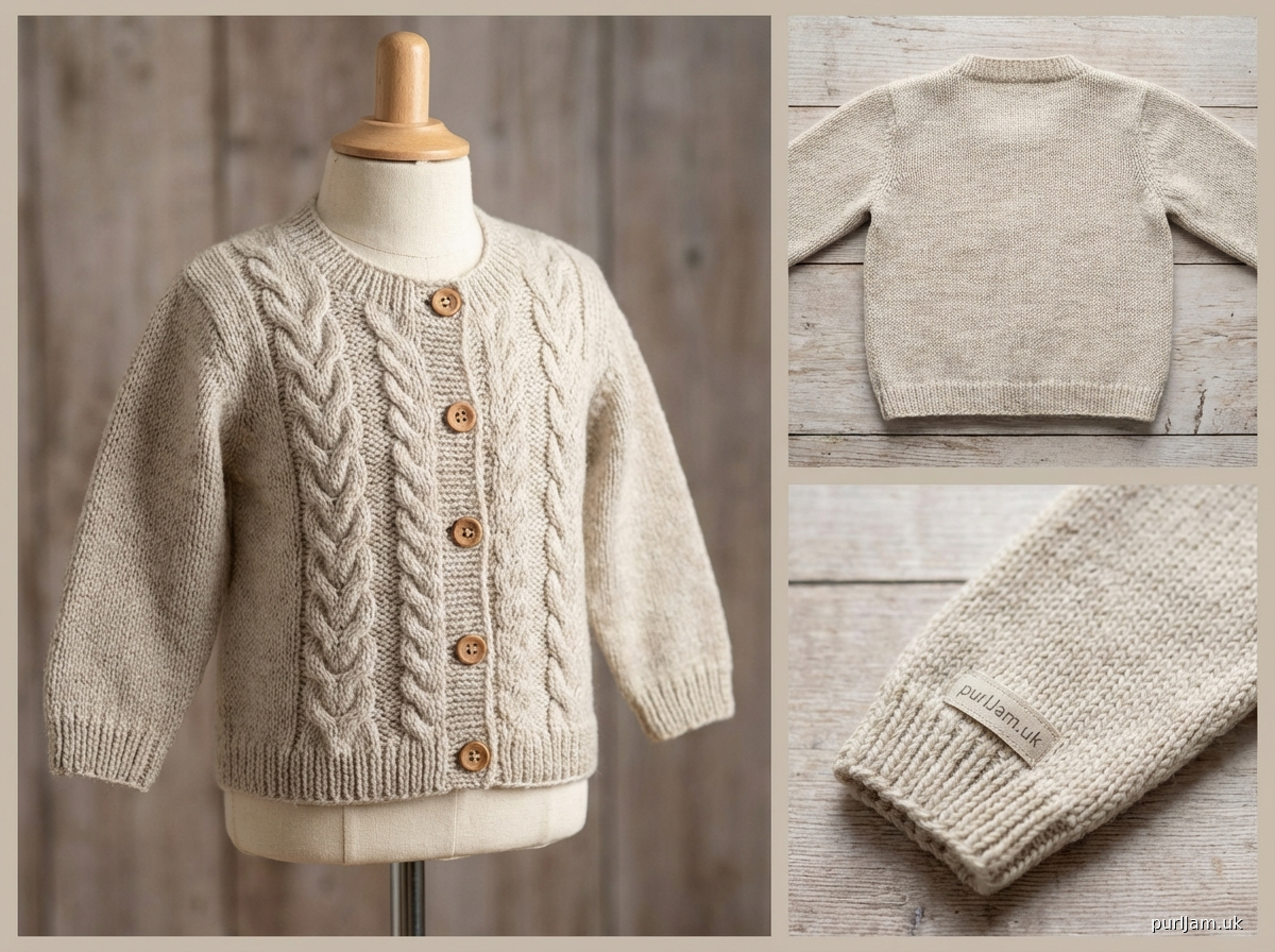 Aran Baby Cardigan With Cables