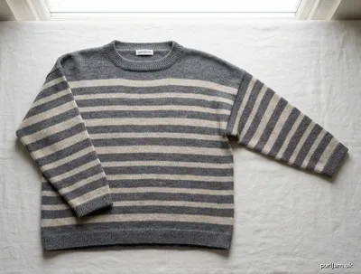 Stitch chart guide image for Boxy Horizon — Striped Drop-Shoulder Fingering Pullover