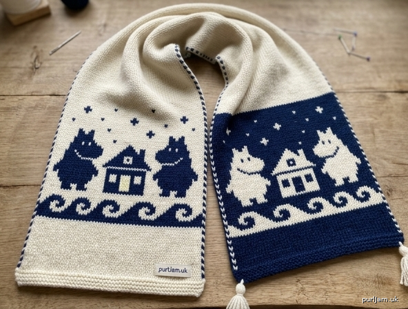 Snowy Valley Double Knit Scarf