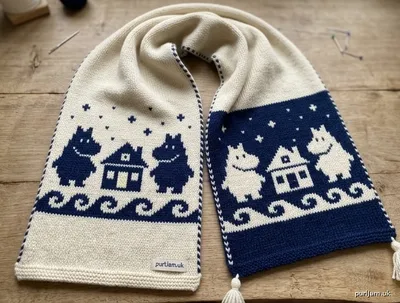 Stitch chart guide image for Snowy Valley Double-Knit Scarf