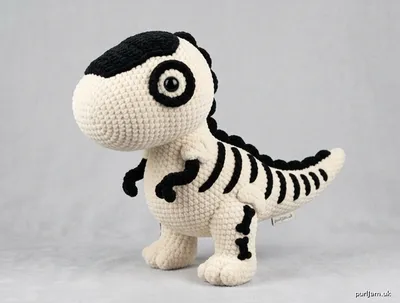 Stitch chart guide image for Kawaii Skeleton T-Rex Plush Amigurumi