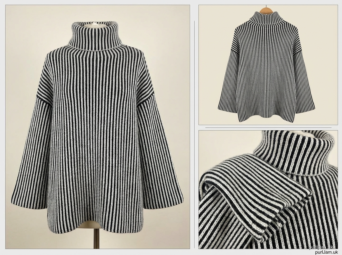 Oversized Striped Turtleneck Jumper